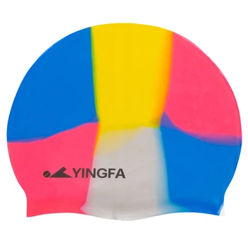 Шапочка для плавання силіконова для дорослих YINGFA CAMOUFLAGE C0065 (силікон, синій-малиновий)