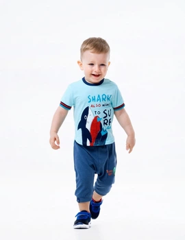 Бриджи для мальчика SMIL 112312 Синий меланж р.74