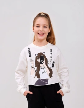 Свитшот для девочки SMIL 116678 Молочный р.158