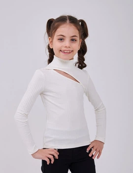 Гольф для девочки SMIL 114047 Молочный р.152