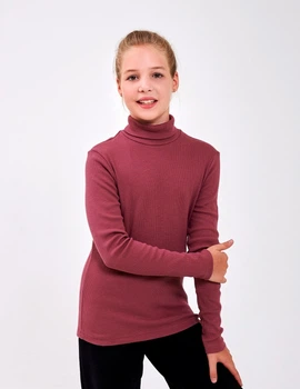Гольф с отворотом для девочки SMIL 114020 Сливовый р.170