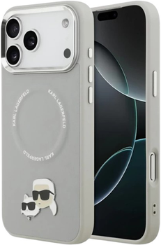 Etui Karl Lagerfeld Karl & Choupette Pin MagSafe do Apple iPhone 17 Pro Grey (3666339495312)