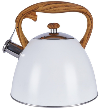 Czajnik Orion Wooden z gwizdkiem stalowy Biały 3 l (8592381162658)