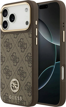 Панель Guess 4G Strass Logo MagSafe для iPhone 17 Pro Max Brown (3666339529291)