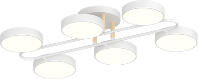 Люстра LED VALESO,108W 3000-6000K, XI3322-6 белый+дерево