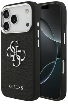Панель Guess Grained Big 4G & Classic Logo для iPhone 17 Pro Black