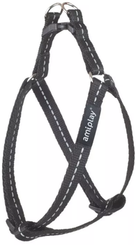 Шлея регульована для собак Amiplay Reflective S 20-35 см Чорна (5907563215818)