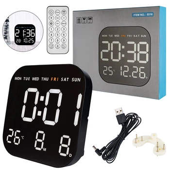 Часы с термометром, Yida Time 5516, 18.5х2.7х18.5, Black (2341126)