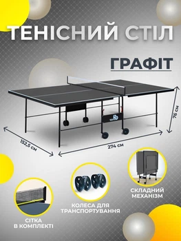 Теннисный стол для пинг понга настольного тенниса GSI-sport Athletic Strong Gf-3 графит