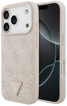 Панель Guess Leather 4G Triangle StrassMagSafe для iPhone 17 Pro Max Pink