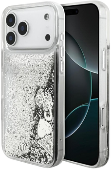 Панель Guess Liq. Glitter Charms для iPhone 17 Pro Silver