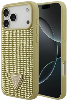 Панель Guess Rhinestone Triangle Logo для iPhone 17 Pro Gold