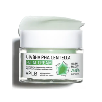 Крем APLB AHA BHA PHA Centella Facial Cream з комплексом кислот і центеллою, 55 мл