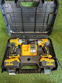 Комплект электроинструментов Krafftec KT48-6A чёрный 2в1 (гайковёрт шуруповёрт)