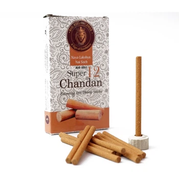 Ароматические палочки Сандал BIG BELL Dhoop Chandan 10 палочек Чандан Индийские безосновные благовония