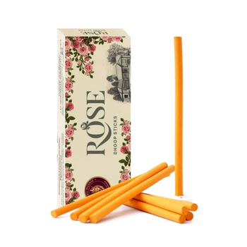 Ароматические палочки безосновные индийские благовония Роза BIG BELL Dhoop Rose 10 палочек