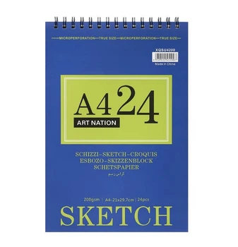 Скетчбук А4 24 аркуші 200 г/м2 Art Nation SketchPad на спіралі XQSU4200