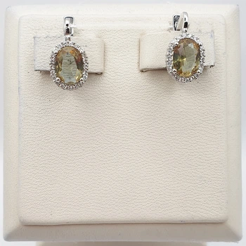 Сережки серебряные с султанитом 3,72 г