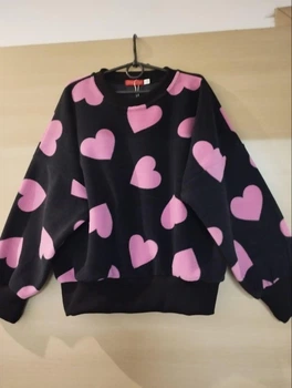 Тепла кофта Yulia Kids 158 чорна рожеве серце