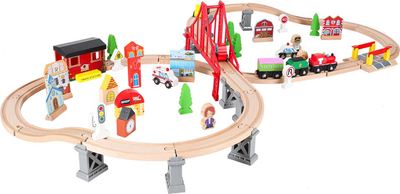 Kolejka drewniana - tor samochodowy KIK 70 elementów KX6488 (5903039705944)