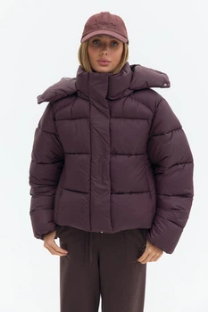 Пуховик вкорочений OW016 бургунді l/xl 2504121011509
