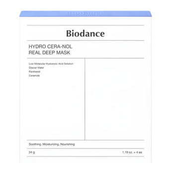Зволожувальна маска з керамідами Biodance Hydro Cera-nol Real Deep Mask, 34 г * 4 шт
