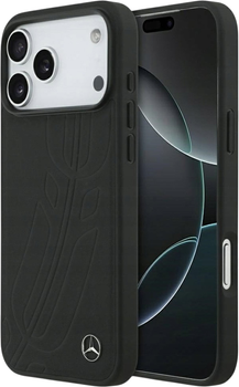Панель Mercedes Leather Large Laurel Leave MagSafe Case для iPhone 17 Pro Max Black (3666339507466)