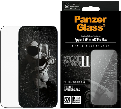Szkło hartowane Panzer Glass Ceramic II Ultra-Wide Fit EasyAligne do Apple iPhone 17 Pro Max (5715685026669)