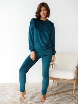 Піжама (світшот + штани) жіноча великих розмірів BARWA garments 0285/289 2XL Смарагдовий (2112852895579)