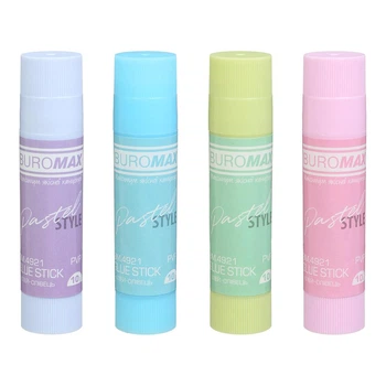 Клей-карандаш PVP Buromax Pastel 10г ассорти (BM.4921)