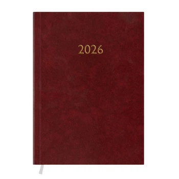 Щоденник датований Поліграфіст 2026 ф.А6 Macanet, бордовий