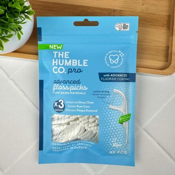 Флосс зубочистки The Humble Co.Pro двойные с фтором (мята), 40 шт