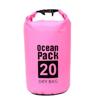 Гермомешок Ocean Pack 20L сверхпрочный материал (ПВХ) герметичный рюкзак, водонепроницаемая сумка Розовый