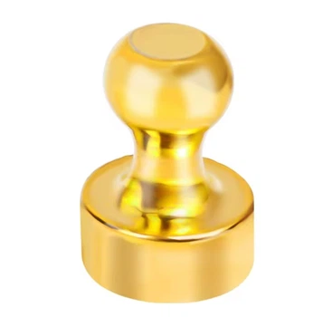 Магнит неодимовый, мощный магнит 1шт Gold. Металлический магнит для холодильника, доски. Магнит на холодильник