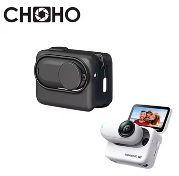 Силиконовый защитный чехол для Insta360 GO 3S — чехол с ремешком и крышкой, черный футляр для экшн-камеры