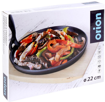 Patelnia Orion Litina żeliwna ze zdejmowaną rączką + deska 22 cm (8592381110352)