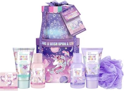 Подарунковий набір Baylis & Harding Beauticology Cosmic гель для душу, крем для душу, молочко для тіла, крем для рук, сіль для ванни, губка