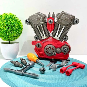 Музичний двигун конструктор імітація запалювання двигуна підсвічування звуки елементи, що рухаються Червоний (661-183)