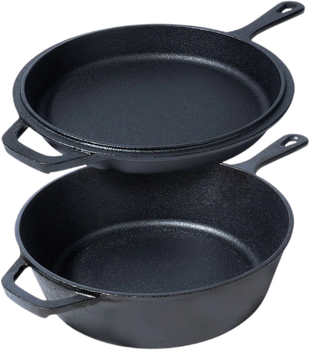 Набір сковорідок Vilde Cast Line чавунний Cковорода 42x27x3.5 см + Сковорода глибока 42х26.5х8 см (5904316471705)