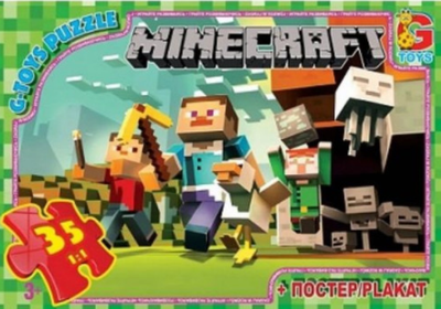 Пазли класичні 35 елементів G-Toys MC770 Minecraft з постером