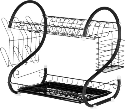 Сушарка для посуду Vilde Чорна 52 x 24.5 x 38 см (5904316472429)