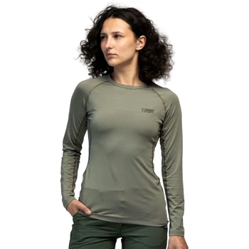 Женская футболка с надписью Turbat Hike Lite LS Wmn Tea olive L (100072843)