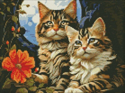 Алмазная мозаика без подрамника Волшебные котята ©art_selena_ua 30x40 AMC7852 Идейка
