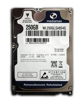 Накопитель HDD 2.5" SATA 250GB Mediamax 5400rpm 8MB (WL250GLSA854G) - Refubrished