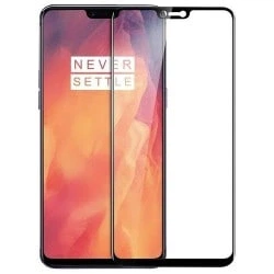 Черное защитное стекло 5D Full Coverage для OnePlus 6/Mi8 Lite