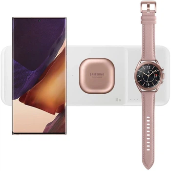 Бездротовий зарядний пристрій Samsung Wireless Charger Trio (Phone + Galaxy Watch + Galaxy Buds) White (EP-P6300TWEGRU)