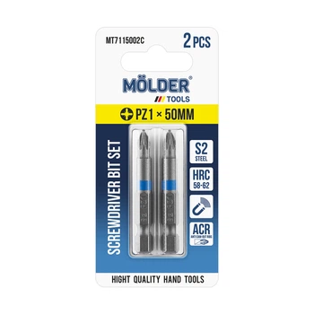 Набор бит Molder PZ1x50 мм с цветной маркировкой 2 шт (MT7115002C)