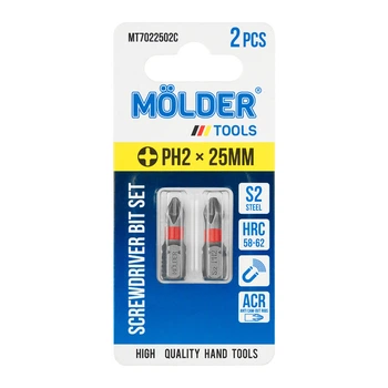 Набор бит Molder PH2x25 мм с цветной маркировкой 2 шт (MT7022502C)