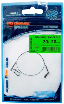 Повідець UKRSPIN Orange Spinning титан 1x7 16 см 7 кг (15lb)/0.33 мм