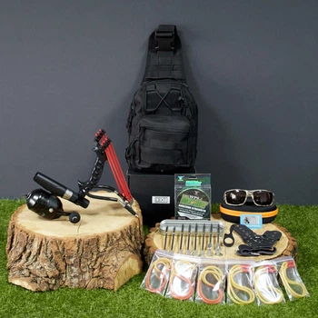 Рогатка DEXT Cobra Black Набор для Рыбалки JG25 PRO Maximum Боуфишинг с катушкой и гарпунами Bowfishing